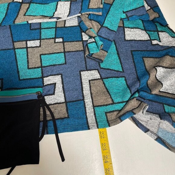 IC By Connie K Top Womens Large‎ Blue Abstract Art Colorblock Long Sleeve - Picture 14 of 14